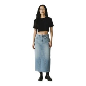 EB Denim Maxi Skirt XS NWT · High Rise Full Length Skirt · Women’s Denim Maxi